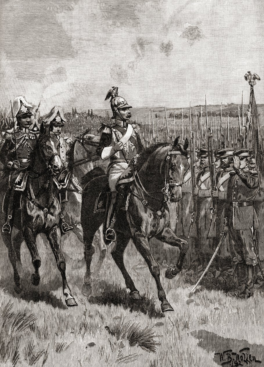 Alexander II van Rusland inspecteert zijn leger in Sebastopol tijdens de Krimoorlog door English School