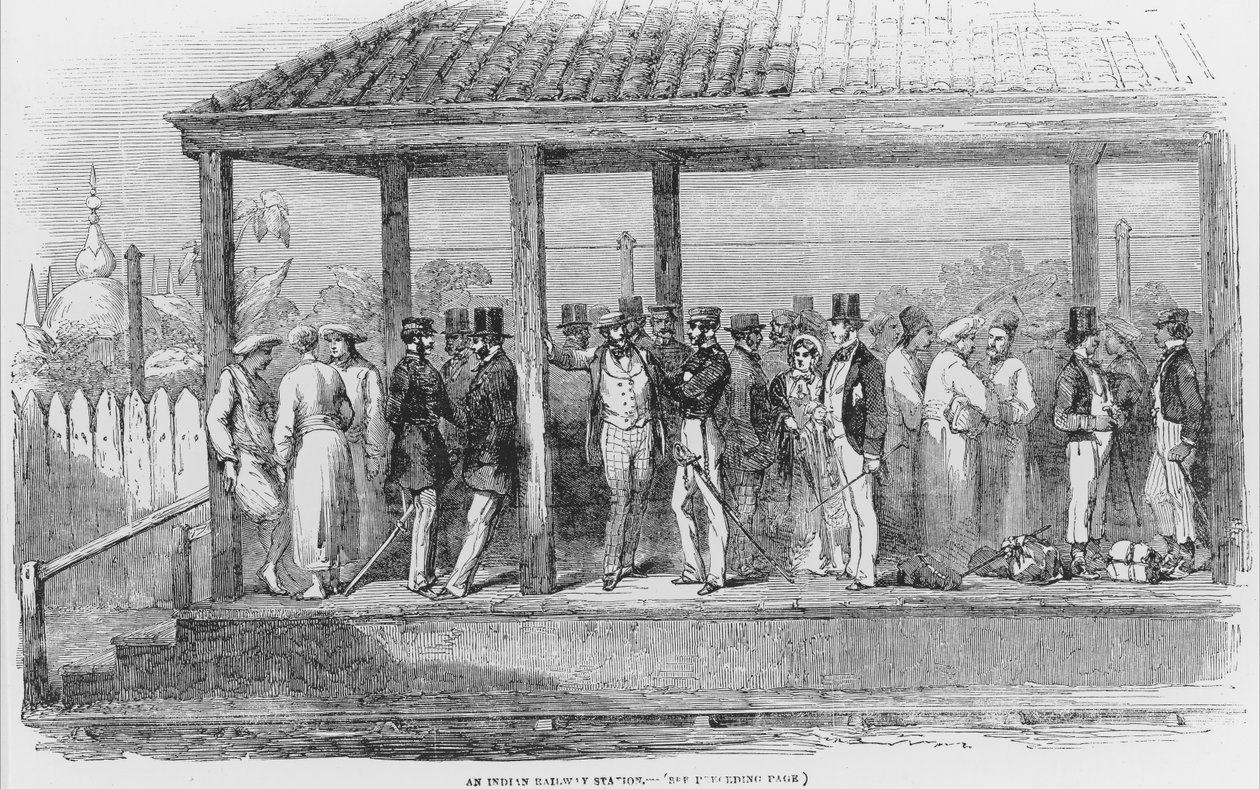 Een Indiaas Spoorwegstation, 1854 door English School