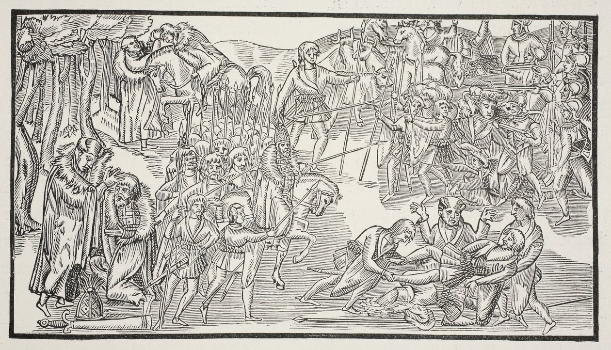 Het laatste gevecht van een Ierse hoofdman, 1581 door English School