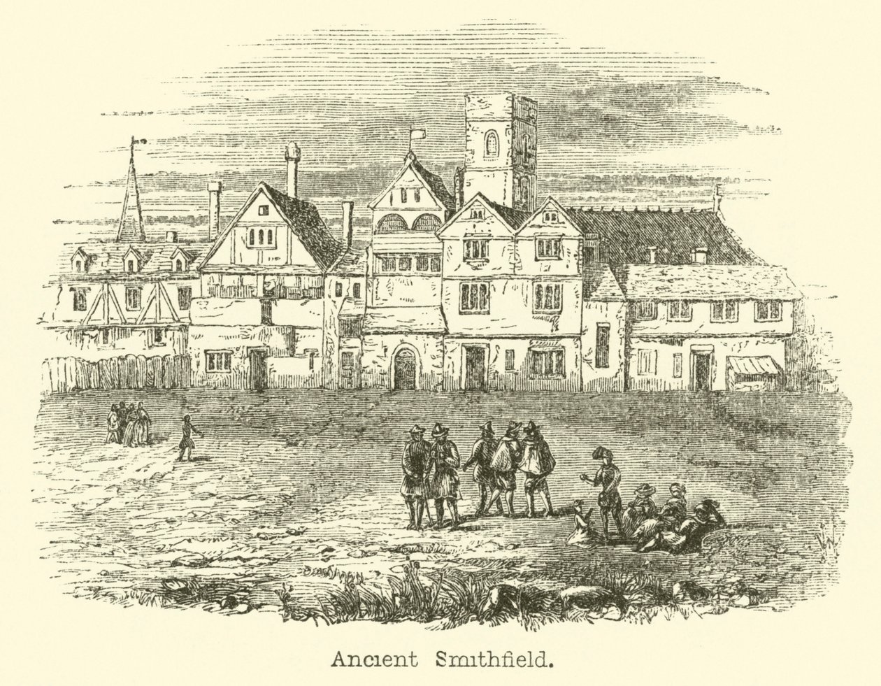 Oud Smithfield (gravure) door English School