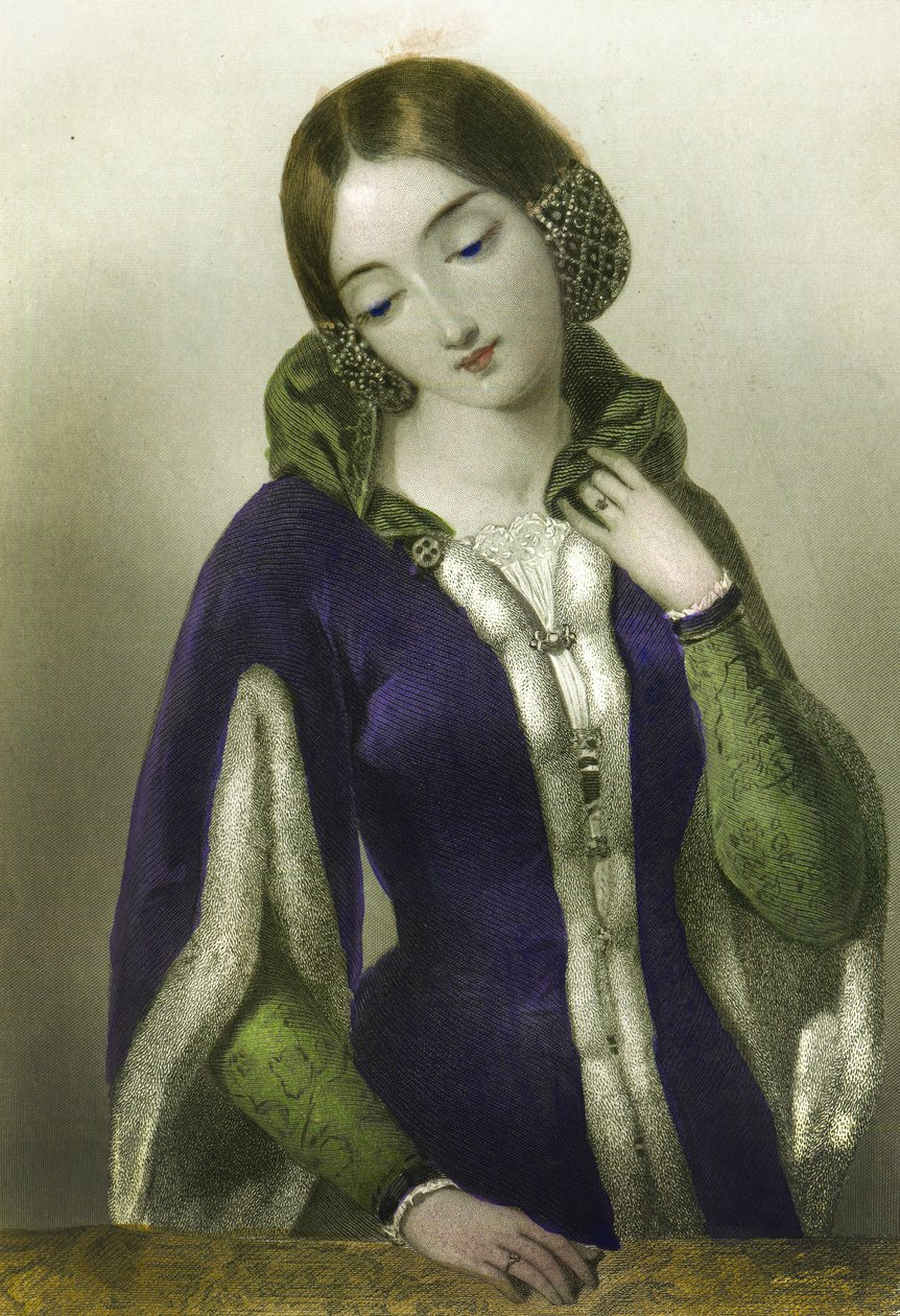 Anna van Bohemen, koningin van Richard II, gedrukt door Henry G. Bohn, 1856 door English School