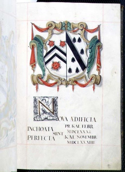 Archief 3693 fol.2 Wapen uit een Nieuw Gebouwen Benefactieboek, Oxford door English School
