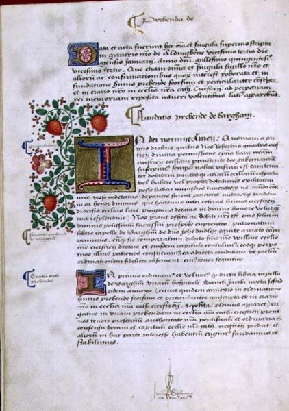 Archief 9432 f.19v Pagina met Tekst en Verlichte Initiaal 