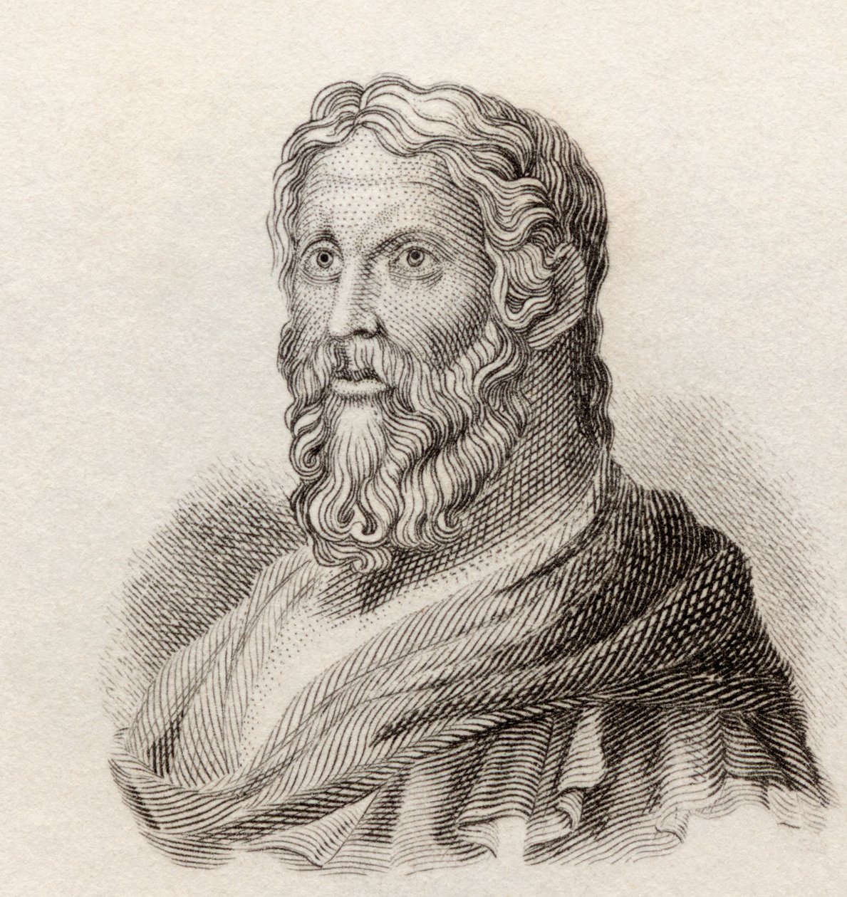 Aristophanes, ca. 446 tot ca. 386 v.Chr. Komedieschrijver van het oude Griekenland, uit Crabb