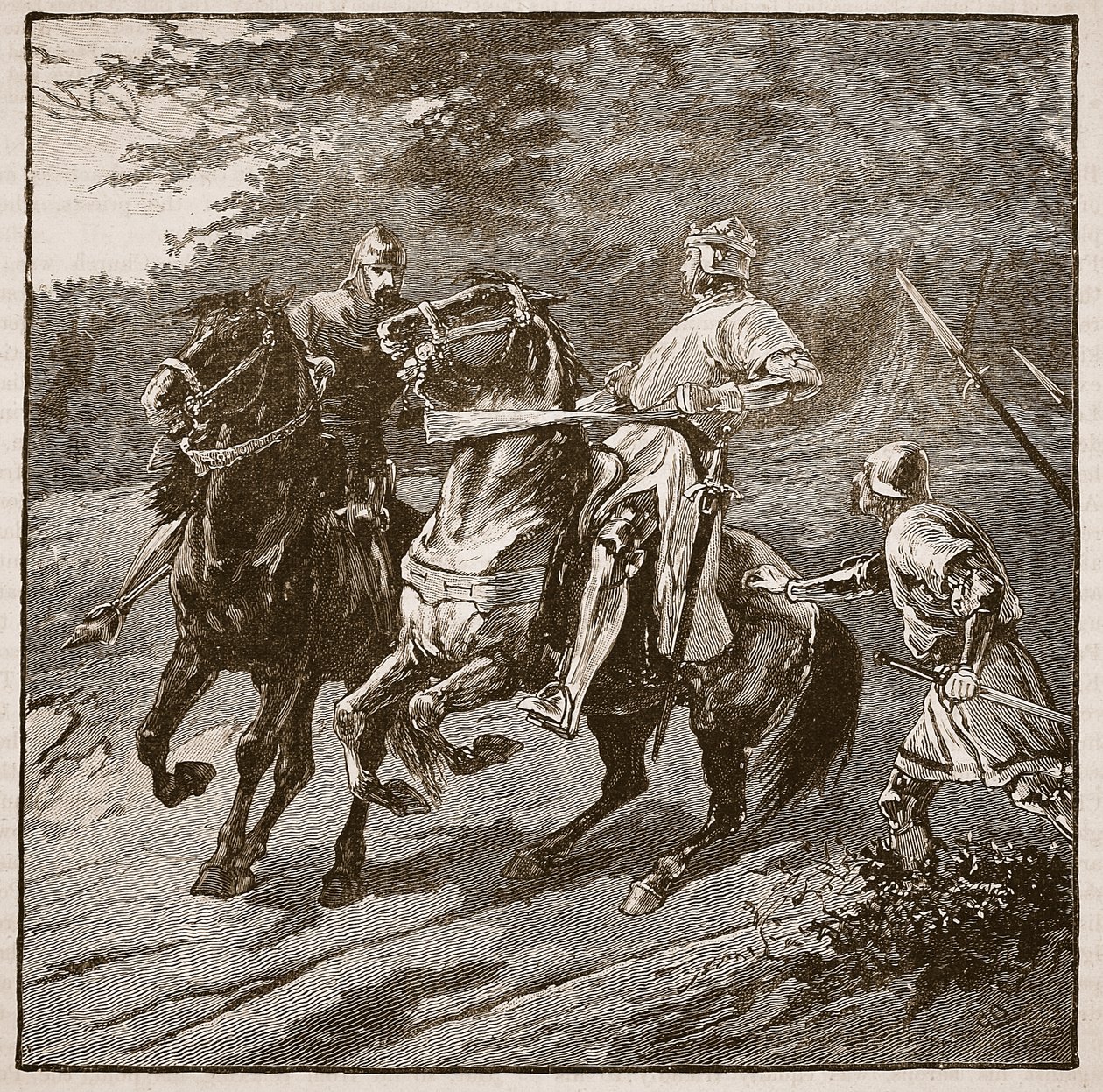 Arrestatie van koning Richard, illustratie uit Cassells Geïllustreerde Geschiedenis van Engeland door English School