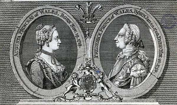Augusta, Prinses van Wales (1719-72) en Frederick Louis, Prins van Wales (1707-51), gedenkteken uit de Gentleman