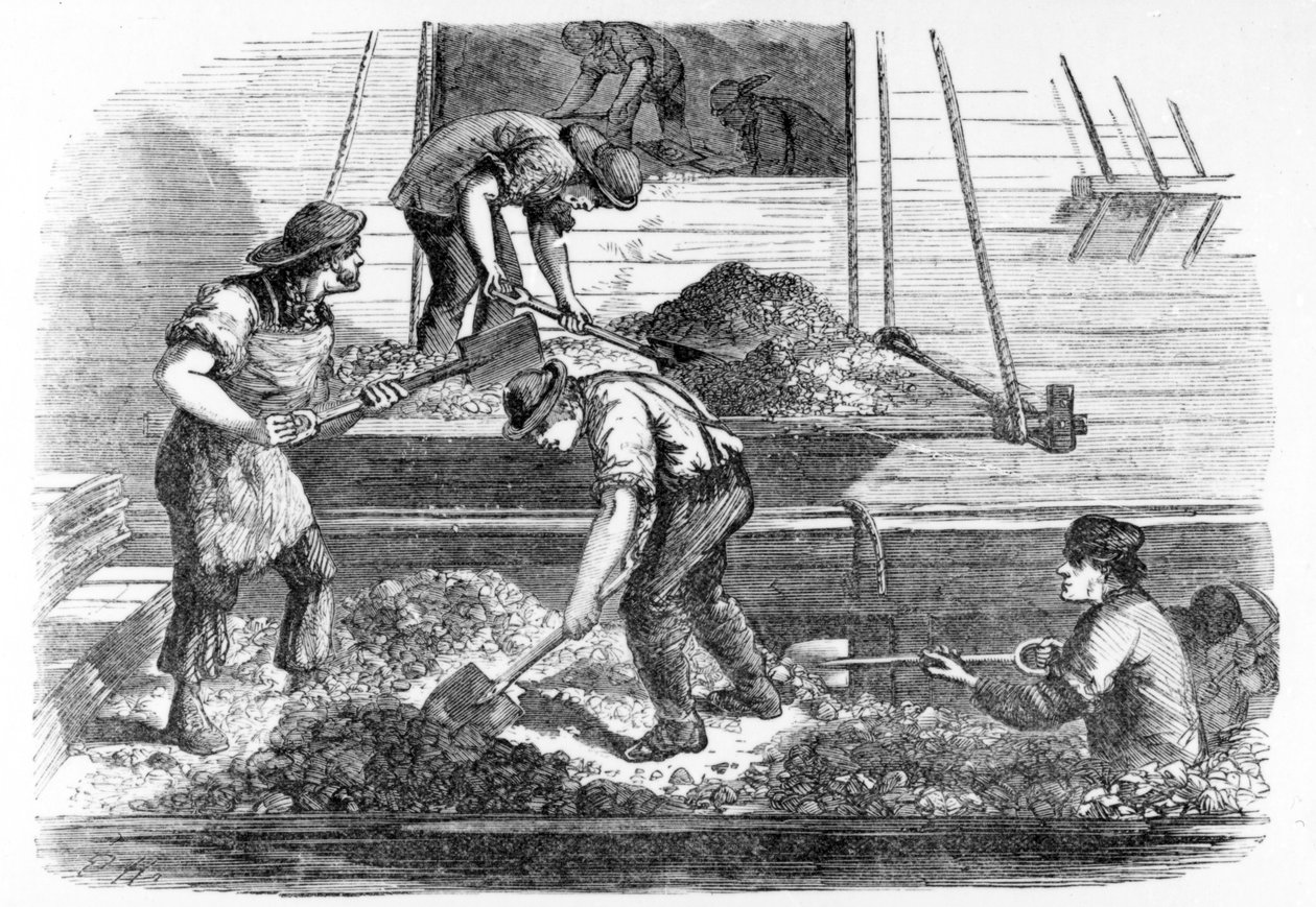 Ballastwerkers aan het Werk in de Pool, illustratie uit 