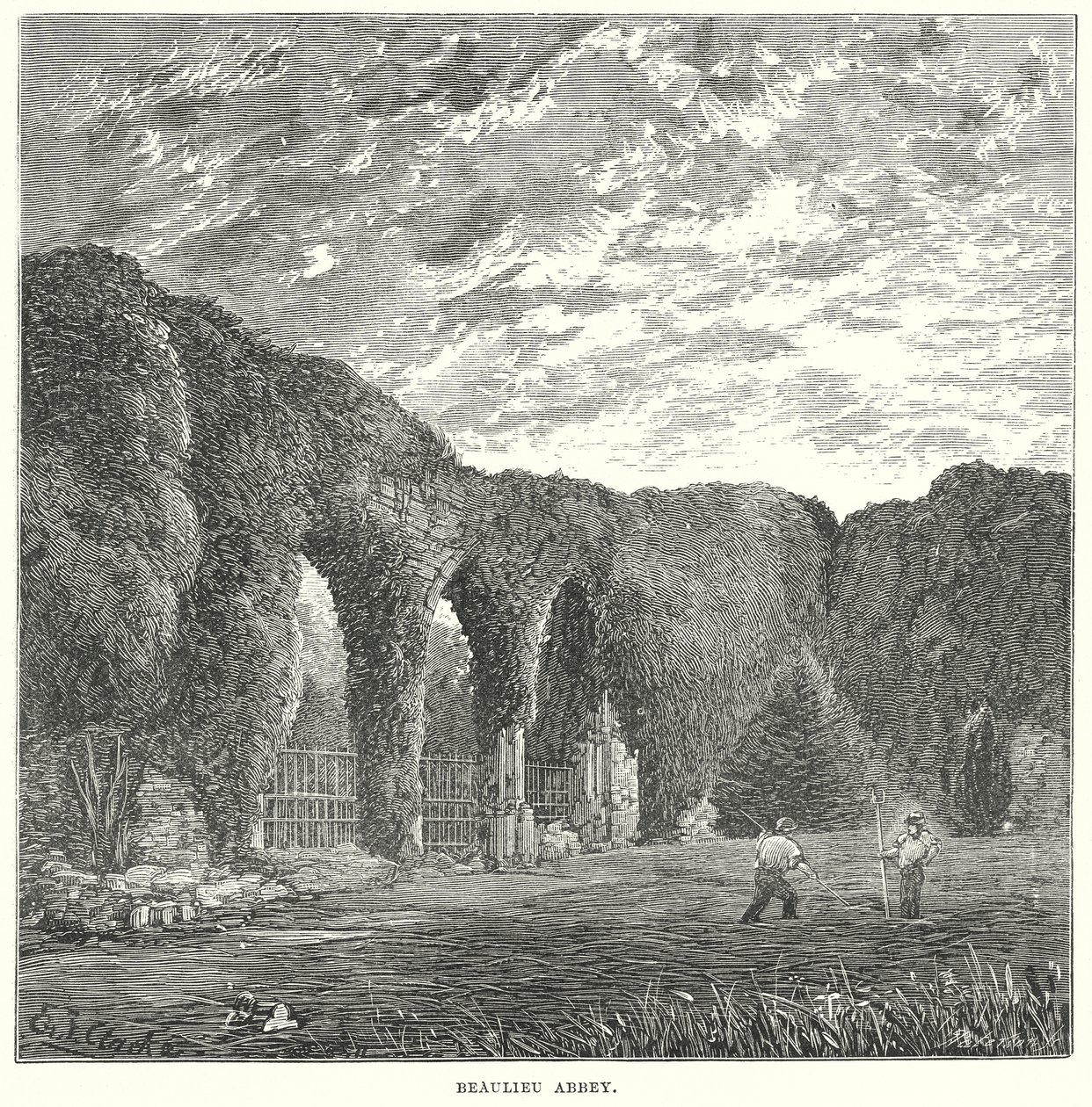 Abdij van Beaulieu (gravure) door English School