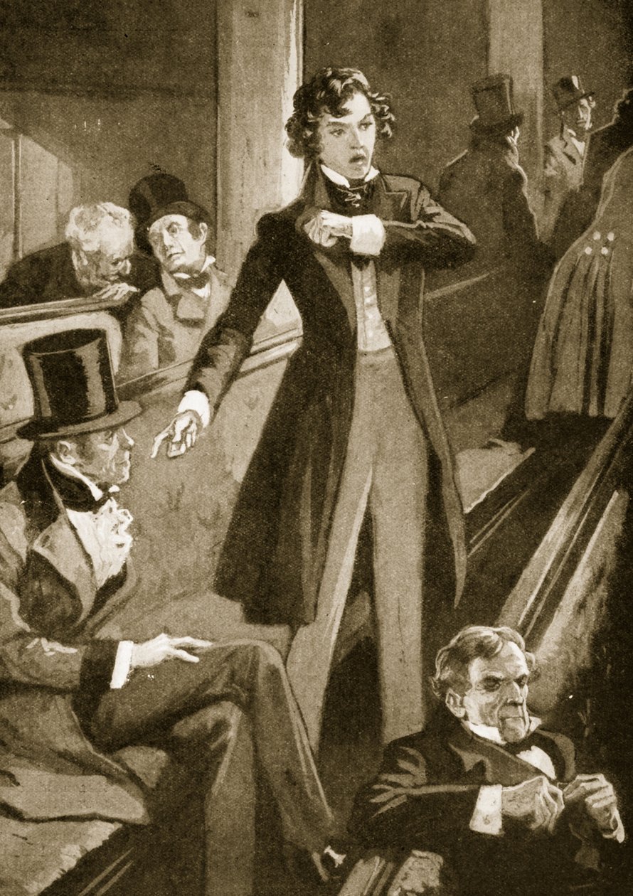 Benjamin Disraeli houdt zijn eerste toespraak in het Huis door English School