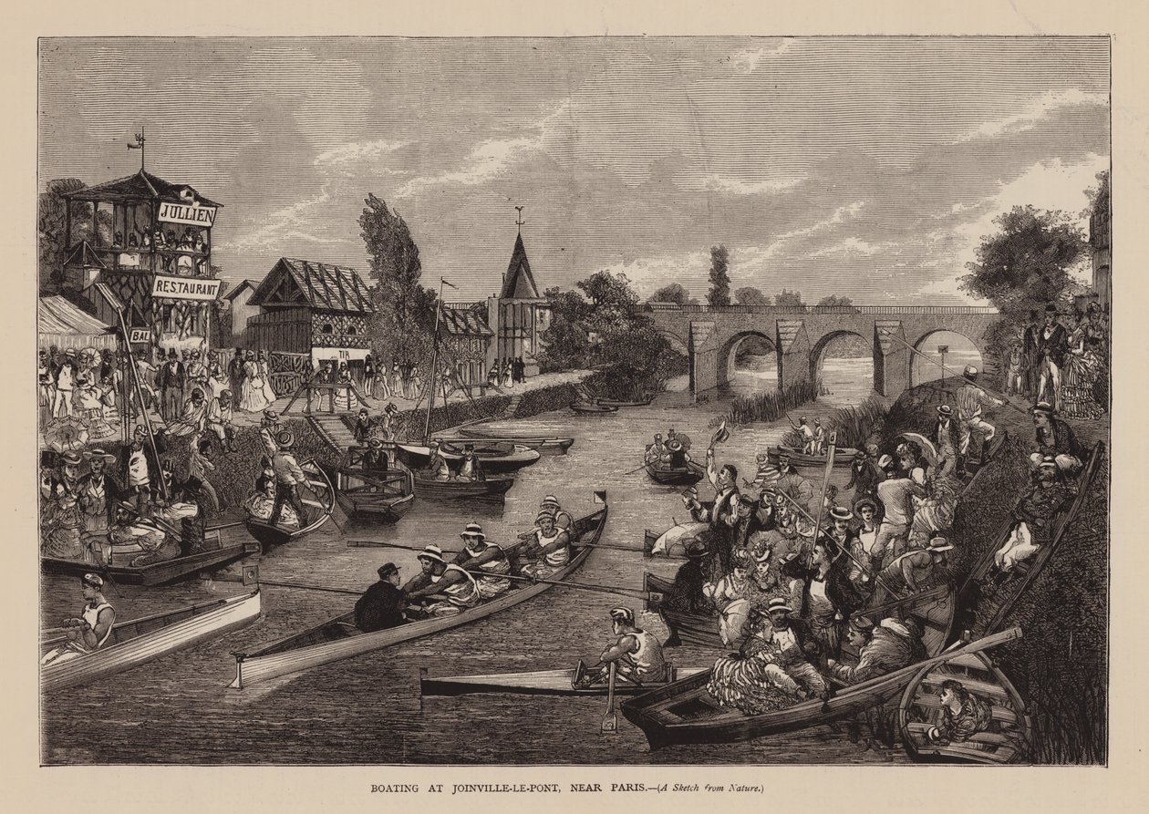 Varen bij Joinville-Le-Pont, bij Parijs (gravure) door English School