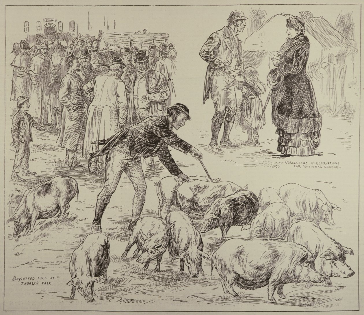 Boycotten in Ierland, uit The Illustrated London News, 4 oktober 1886 door English School