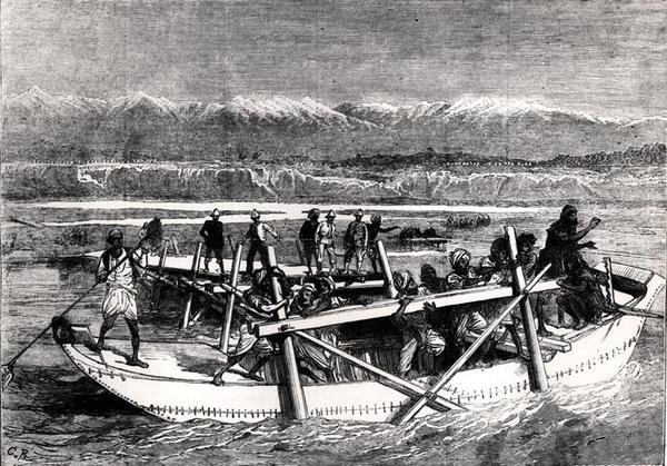 Brug over de Kabul-rivier bij Jellalabad door English School