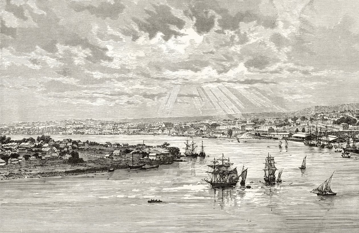 Haven van Brisbane, Australië, c.1880, uit 