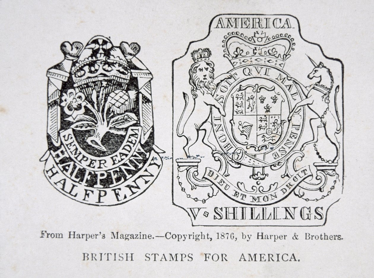 Britse postzegels voor Amerika door English School