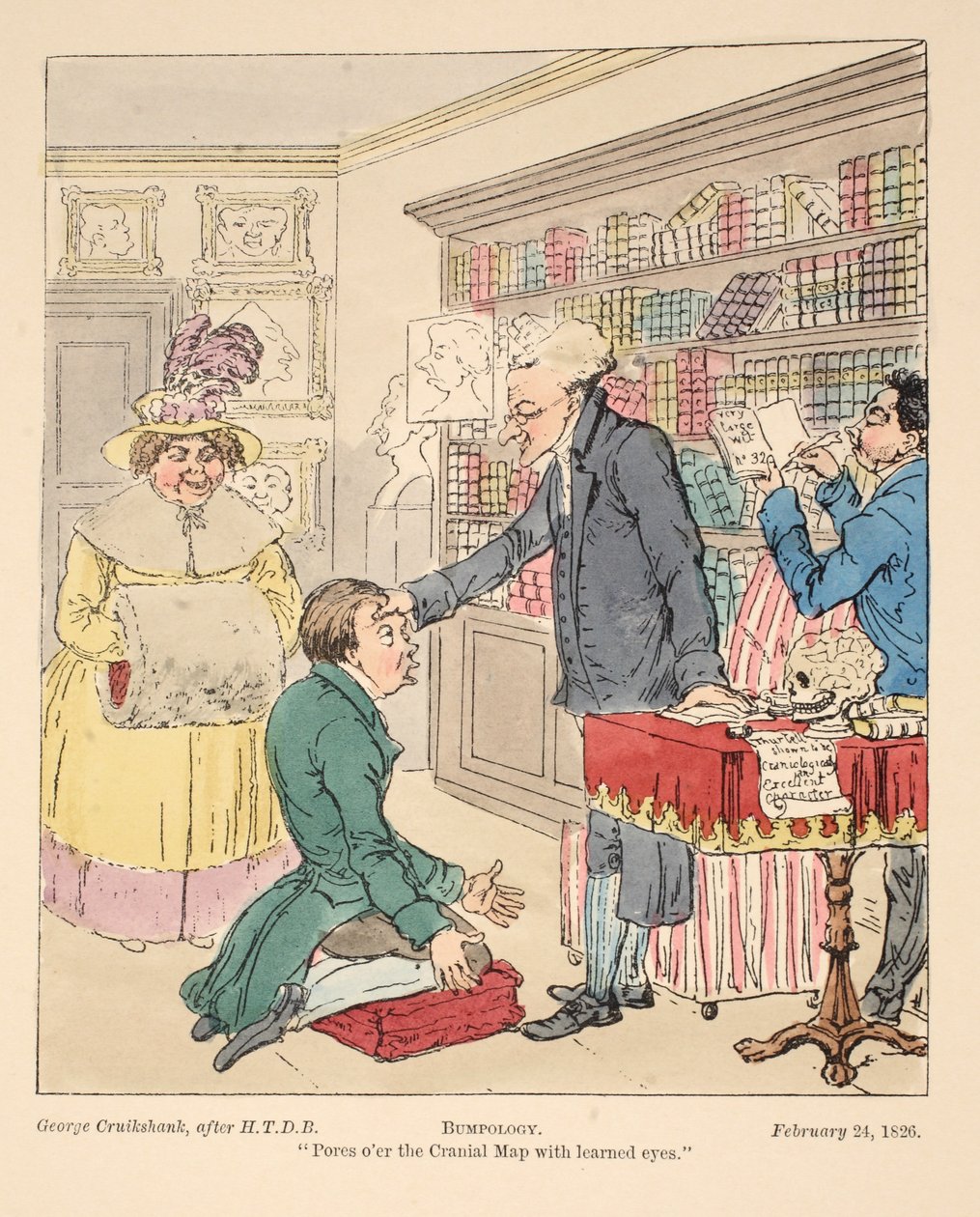 Bumpology, uitgegeven 1826 (gravure) door English School