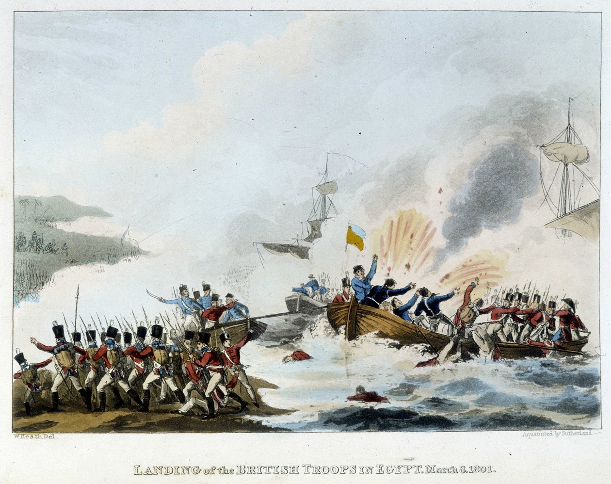 Campagne (Expeditie) van Egypte (1798-1801): Ontscheping van het Engelse leger in Egypte, 8 maart door English School