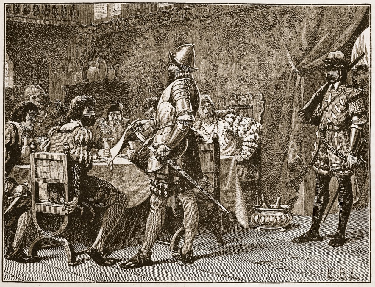 Gevangenneming van de FitzGeralds, illustratie uit Cassells Geïllustreerde Geschiedenis van Engeland door English School