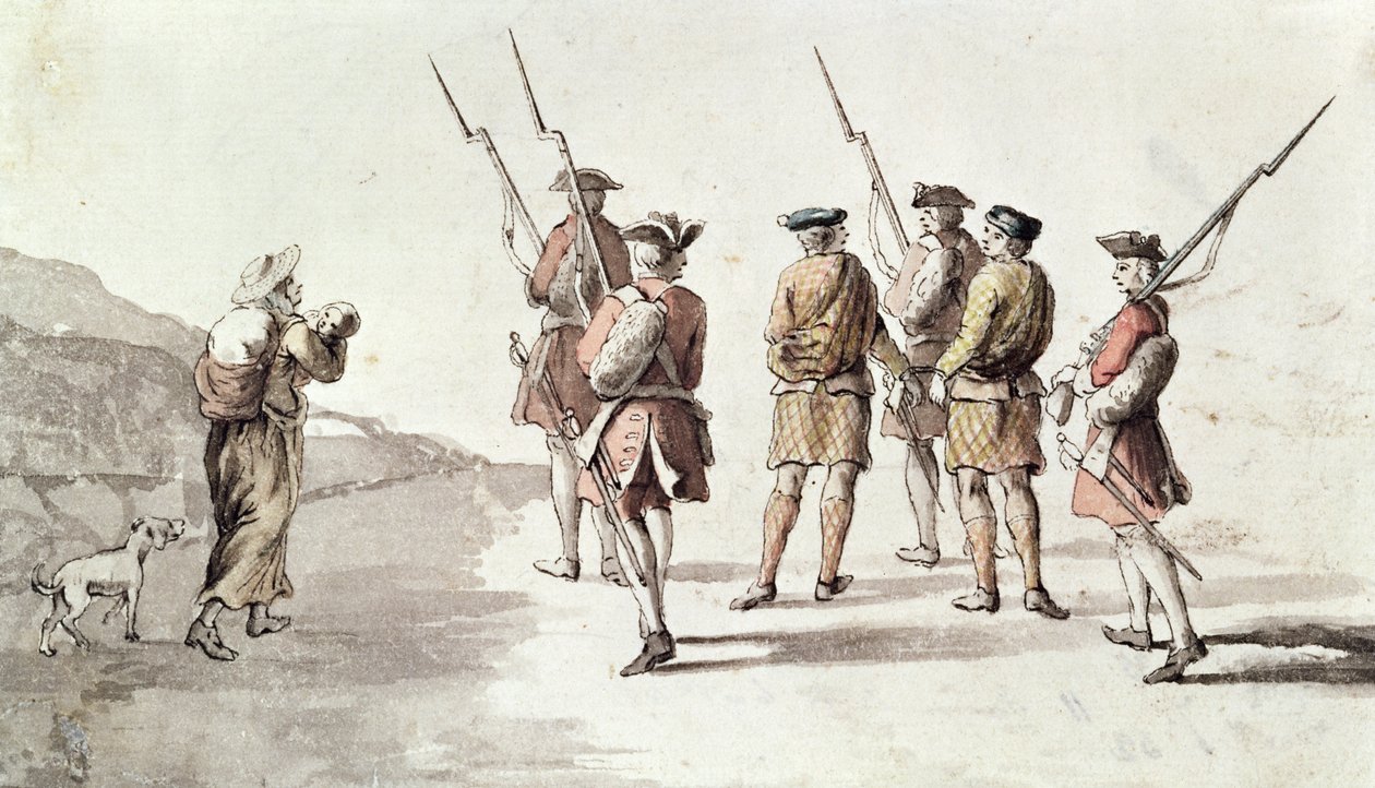 Gevangenneming van de rebel, Simon Fraser, Lord Lovat (1667?-1747) door English School