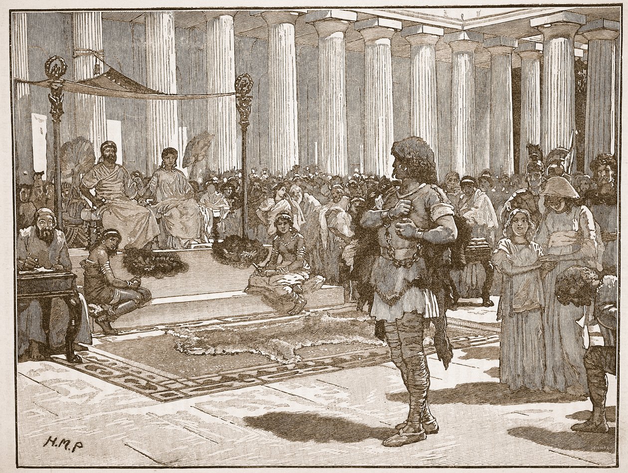 Caractacus voor Claudius, illustratie uit Cassells Illustrated History of England door English School