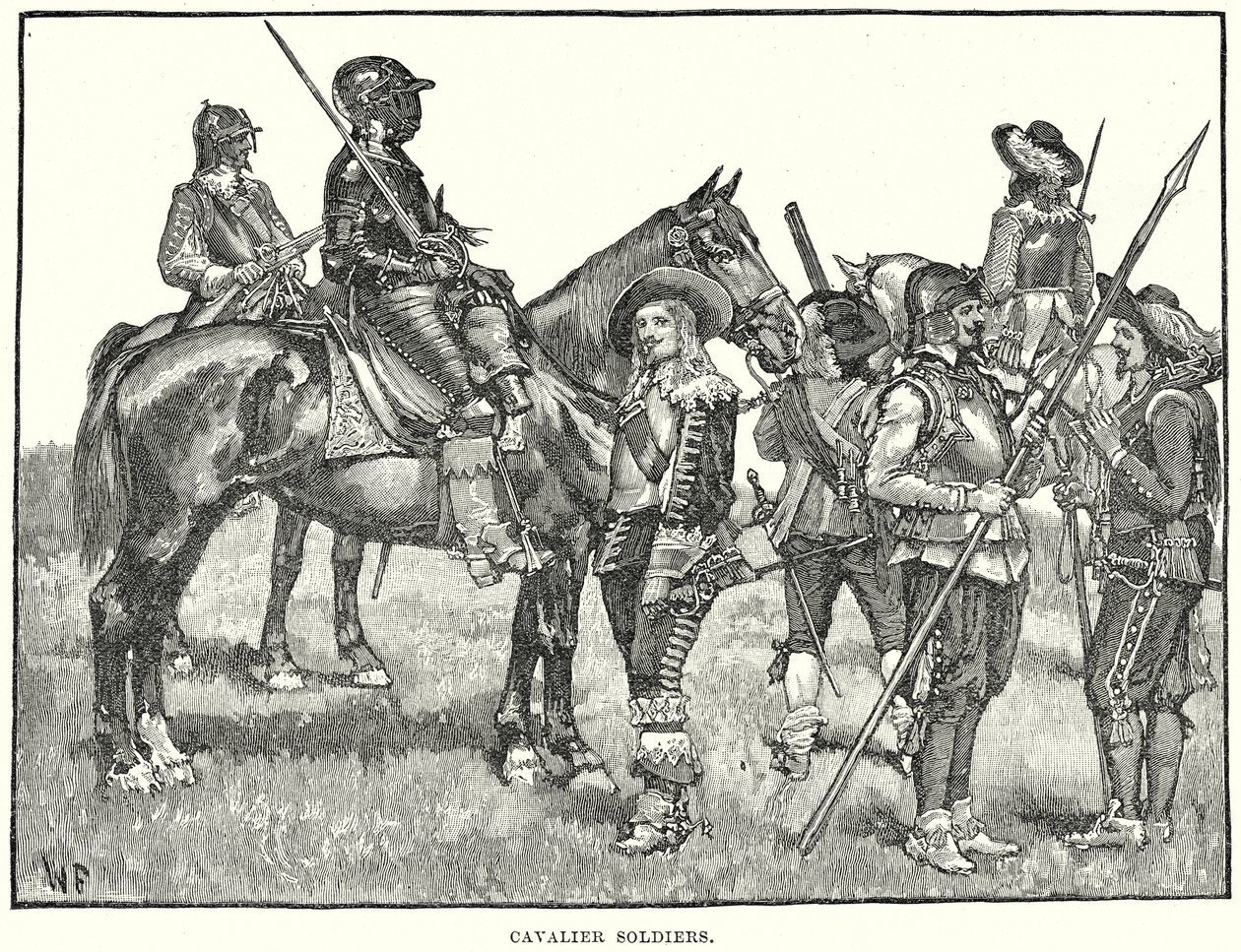 Cavaleristen (gravure) door English School