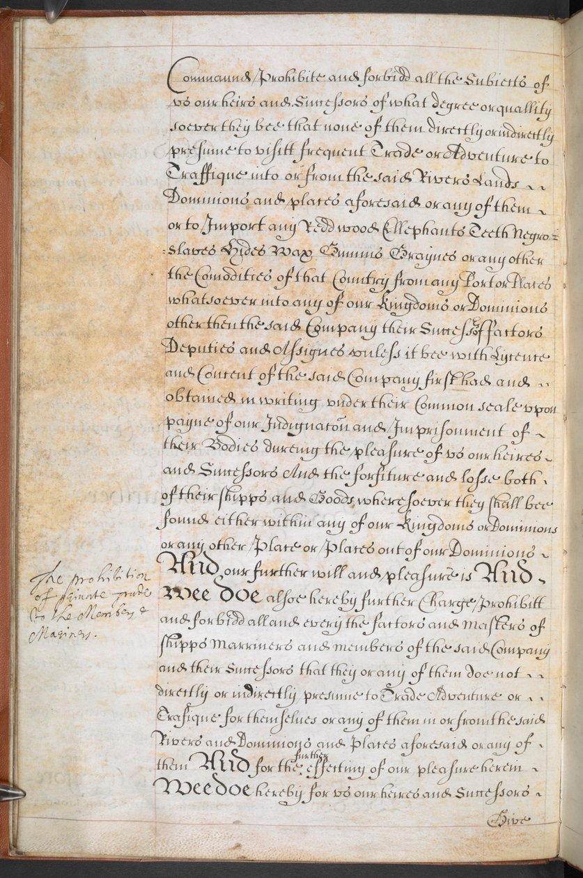Handvest verleend aan de Company of Royal Adventurers of England Trading into Africa, Sloane MS 205, f.8v door English School