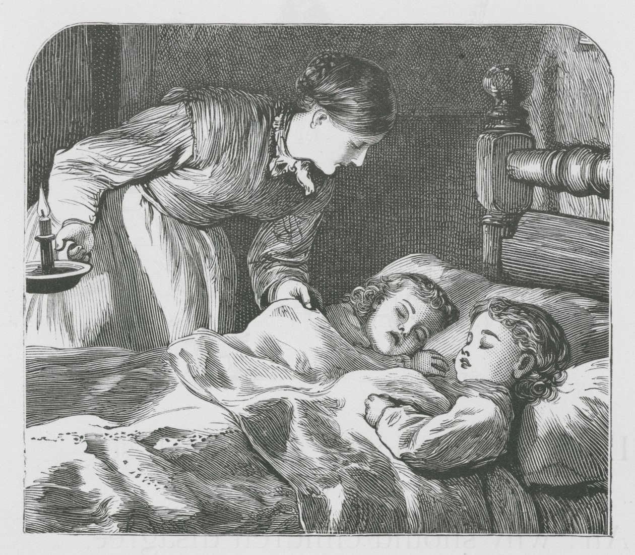 Slapende kinderen (gravure) door English School