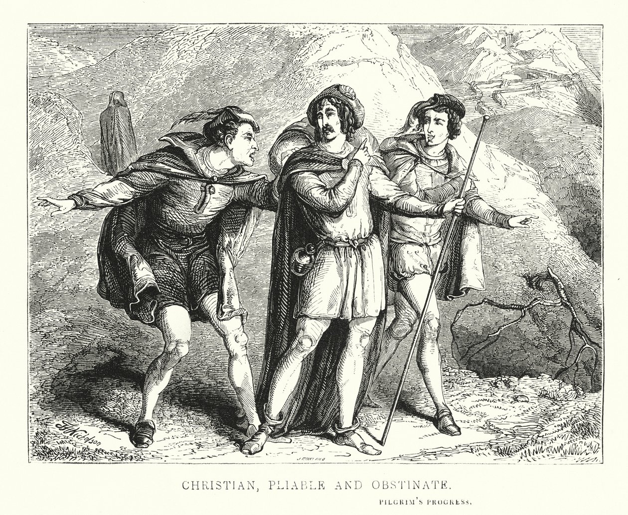 Christelijk, buigzaam en koppig (gravure) door English School