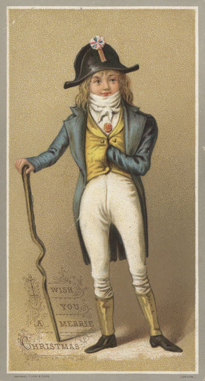 Kerstkaart (chromolitho) door English School
