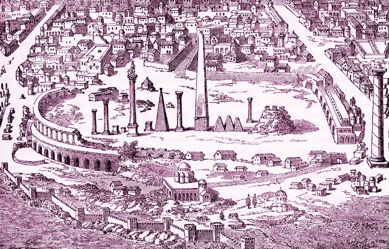 Circus en Hippodroom van christelijk Constantinopel, illustratie van het 