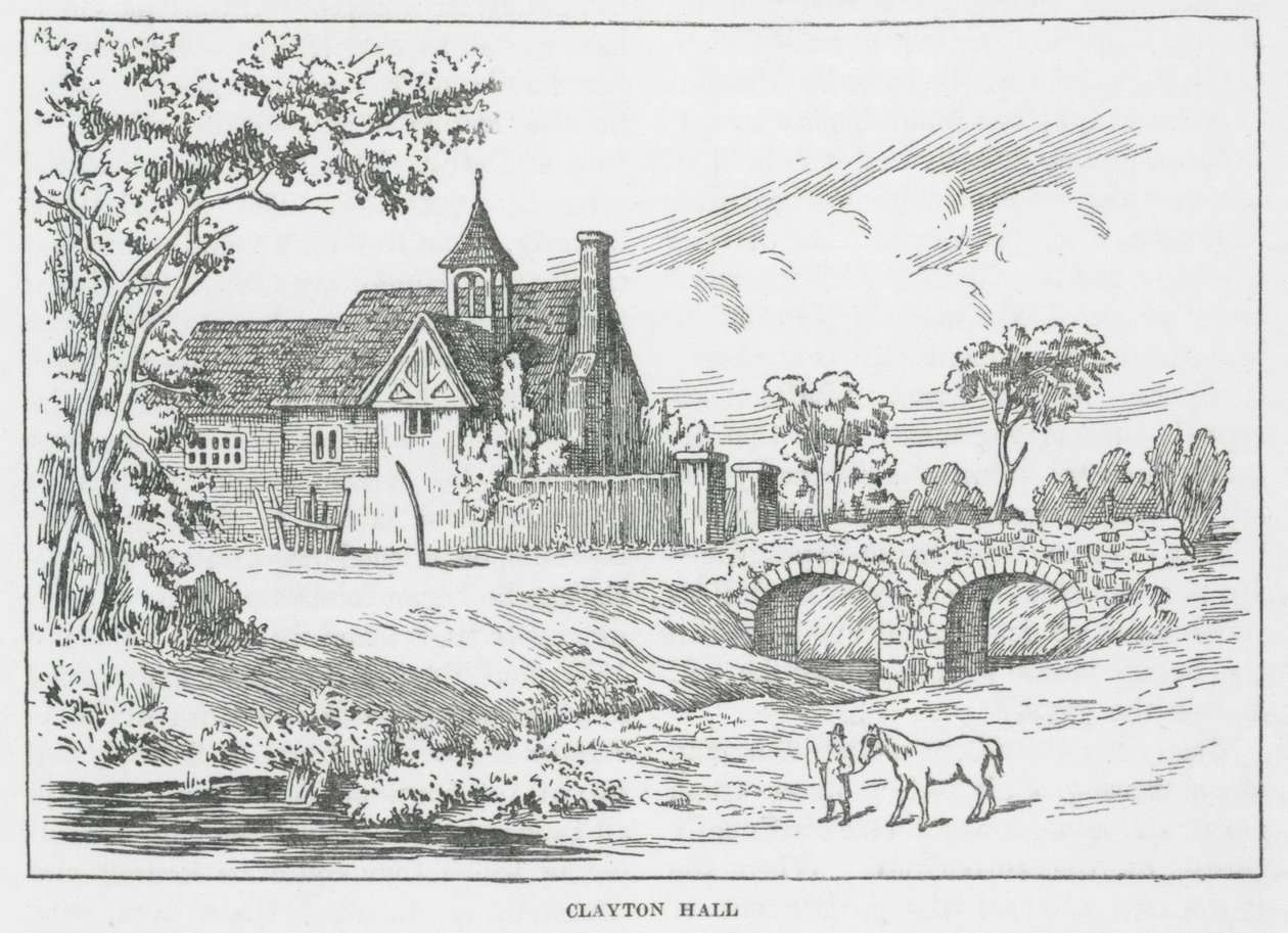 Clayton Hall (litho) door English School