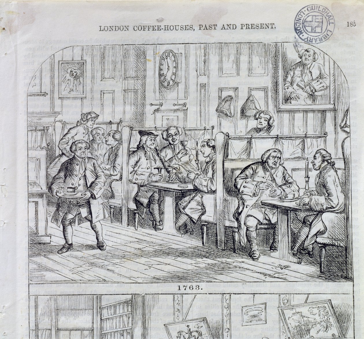 Koffiekamer in 1763, uit London Coffee-Houses Past and Present door English School
