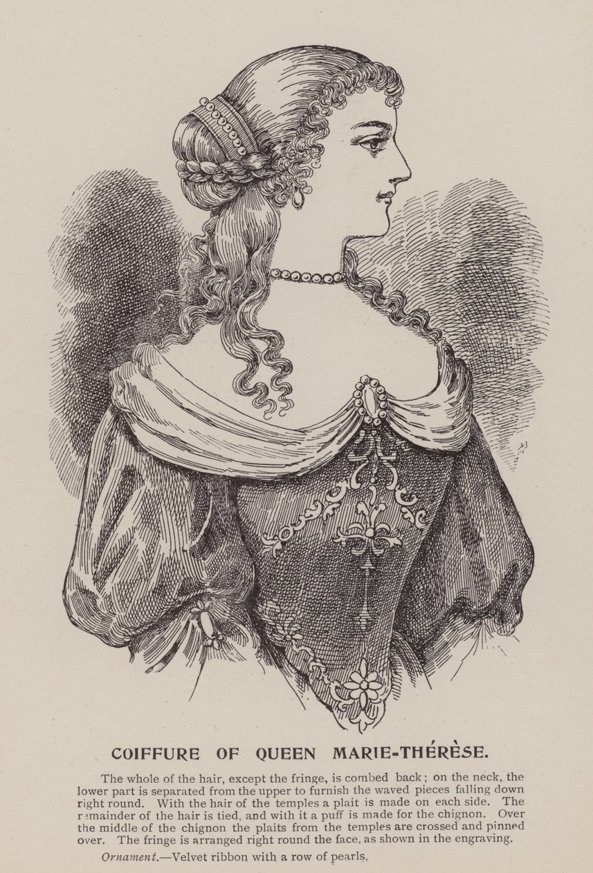 Kapsel van koningin Marie-Therese (gravure) door English School