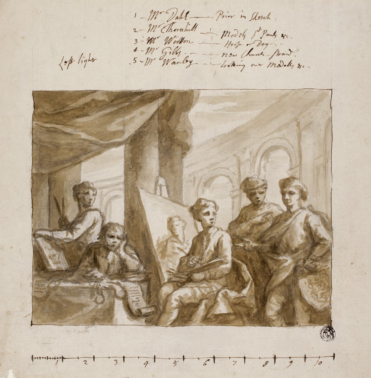 Gezelschap van schilders, c.1719 door English School
