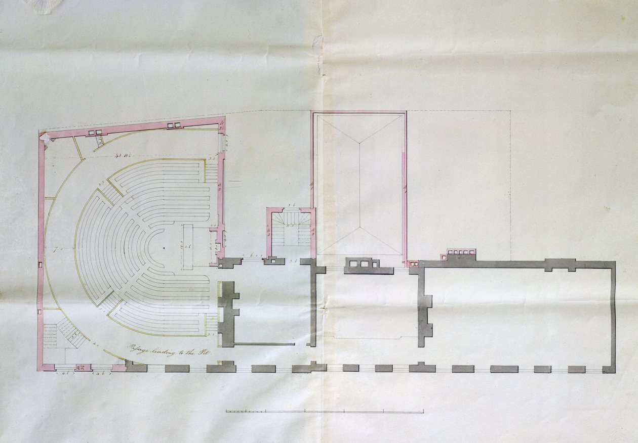 Contracttekening voor de eerste verdieping van de Royal Institution, 1800 door English School