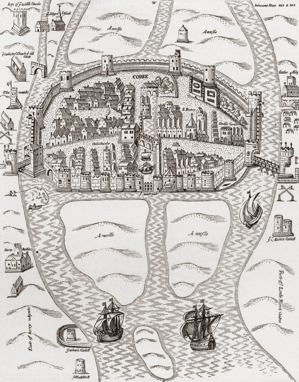 Cork, County Cork, Ierland in 1633, uit 