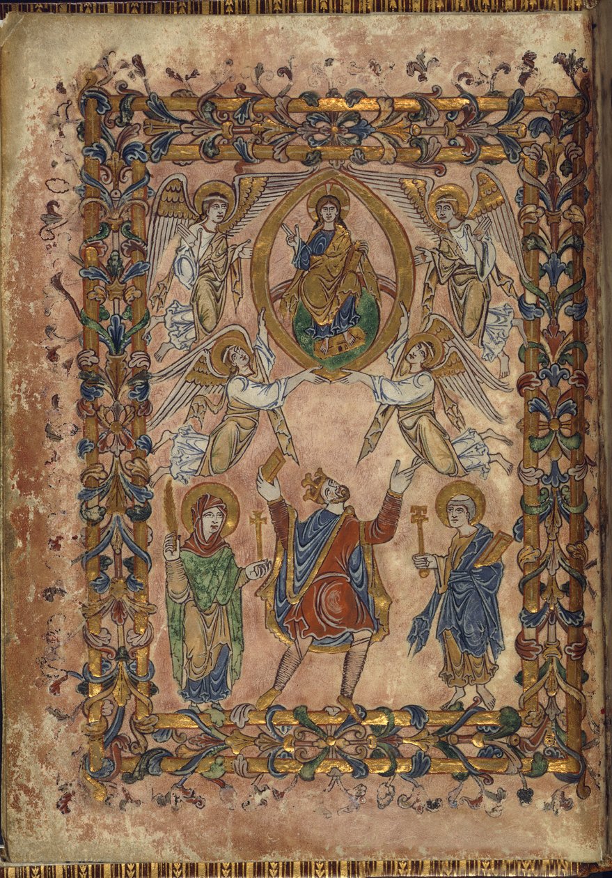 Edgar biedt charter aan Christus, illustratie uit 