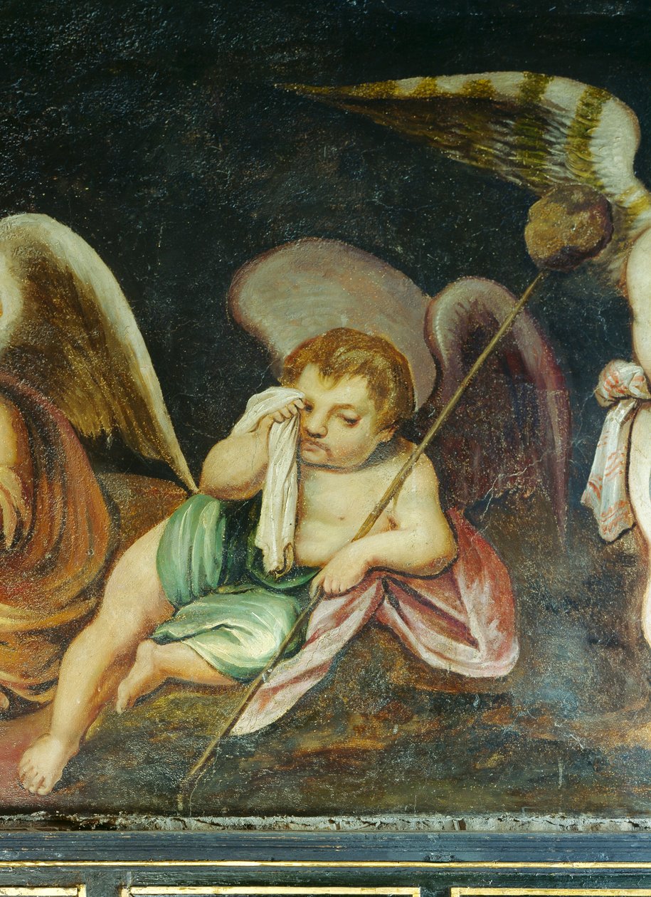 Huilende cherubijn, detail van de fries in de Hemelkamer door English School