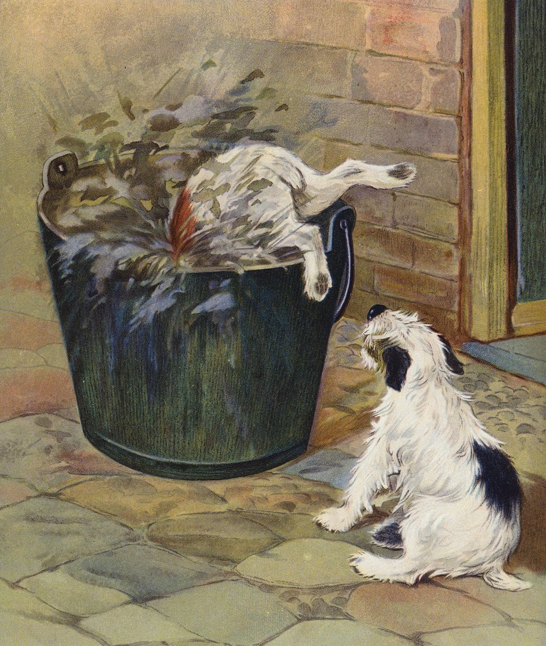 Nieuwsgierigheid bestraft (kleurenlitho) door English School