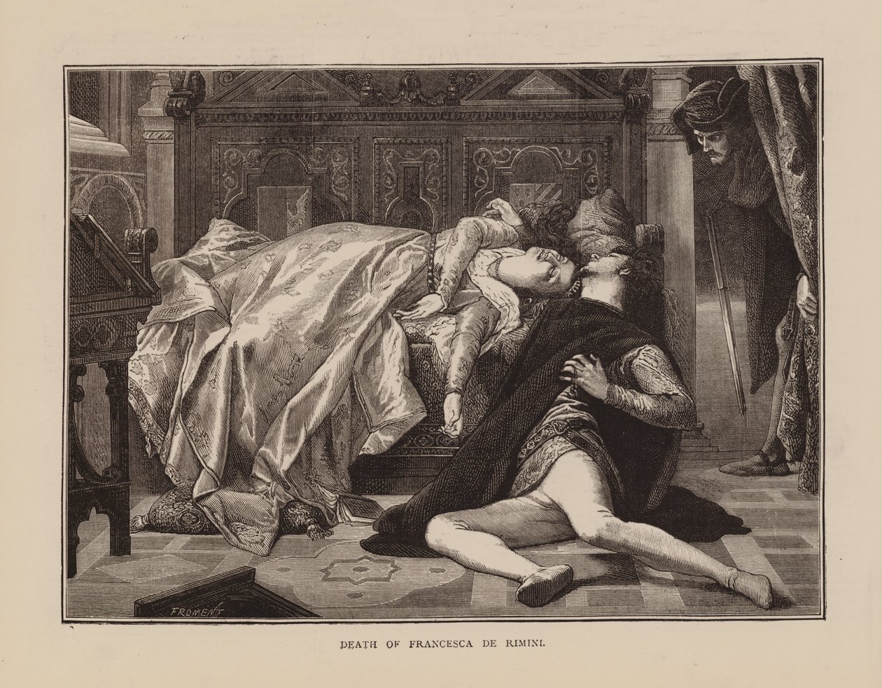 Dood van Francesca De Rimini (gravure) door English School