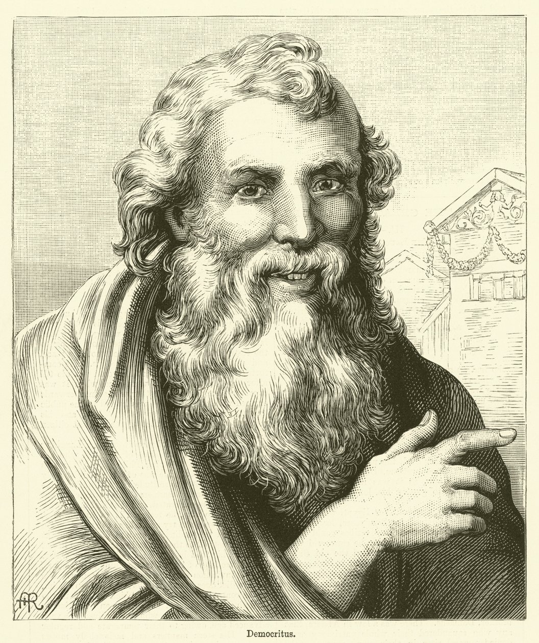 Democritus (gravure) door English School