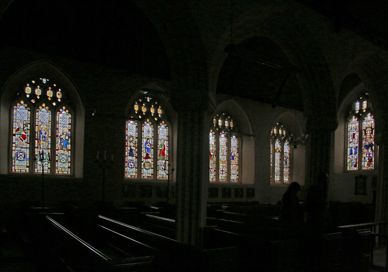 Weergave van de noordzijde van de kerk door English School