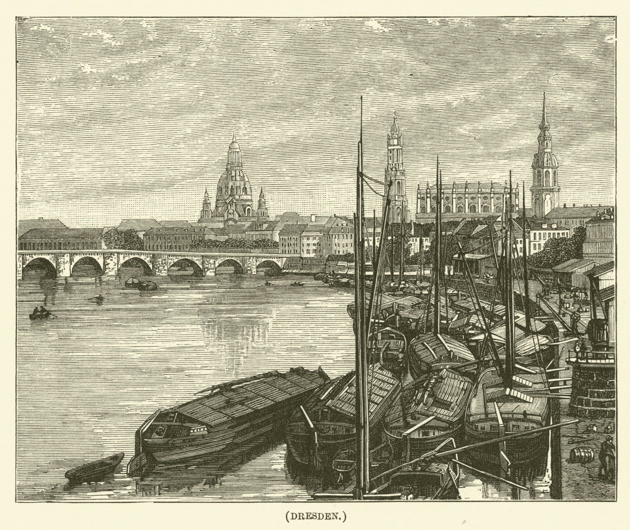 Dresden (gravure) door English School