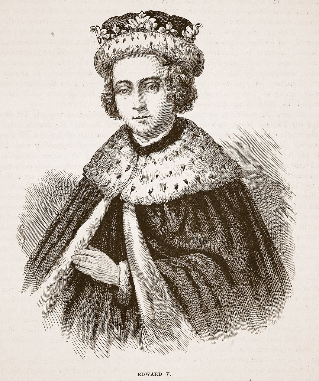 Edward V, illustratie uit Cassells Geïllustreerde Geschiedenis van Engeland door English School