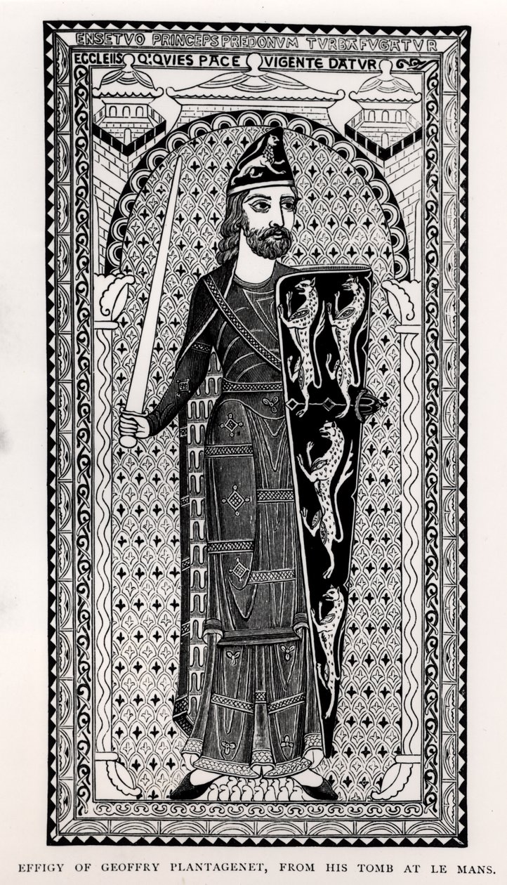 Beeld van Geoffrey Plantagenet van zijn graf in Le Mans door English School