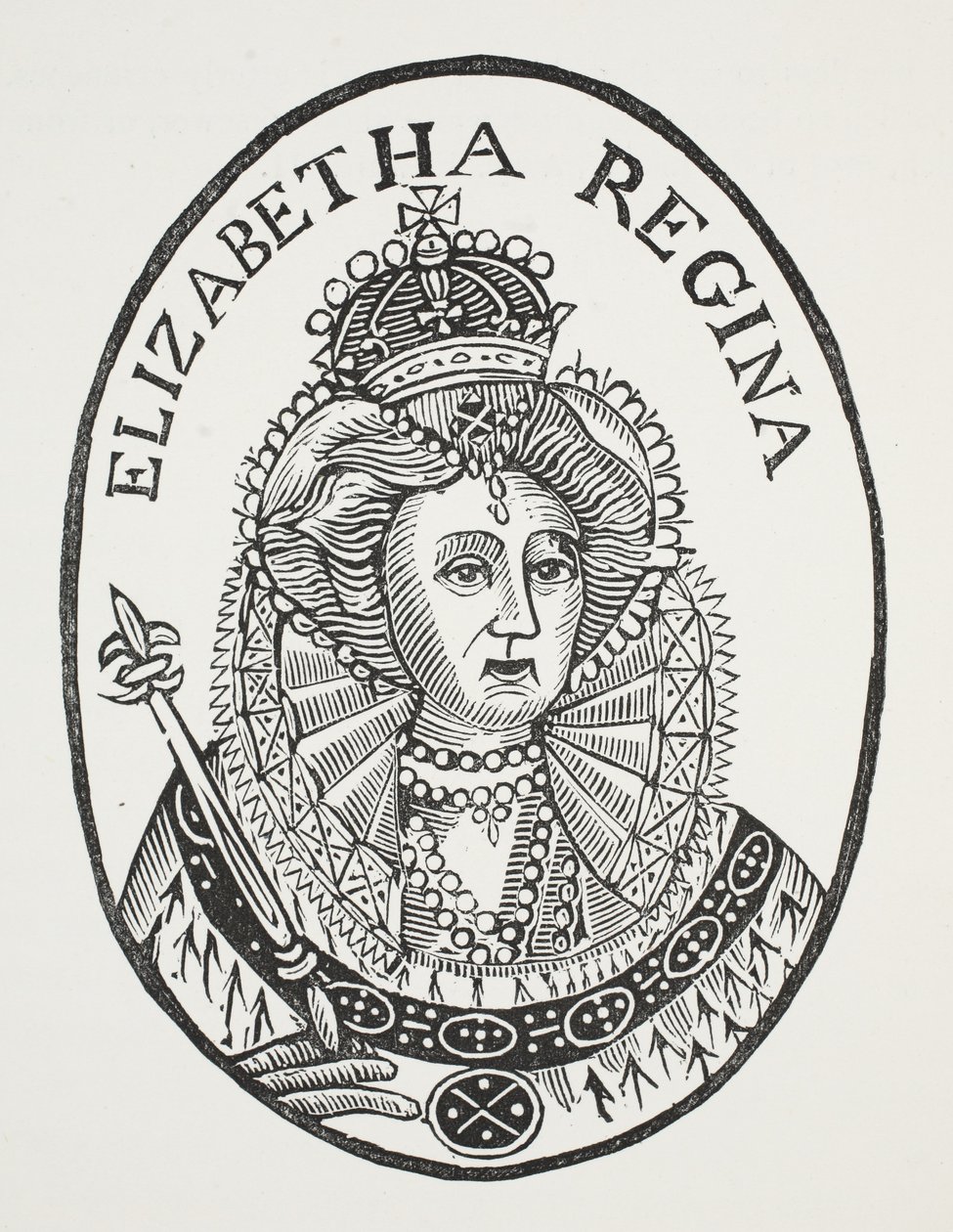 Elizabeth Regina, illustratie uit Chap-books van de achttiende eeuw door John Ashton, uitgegeven 1882 door English School