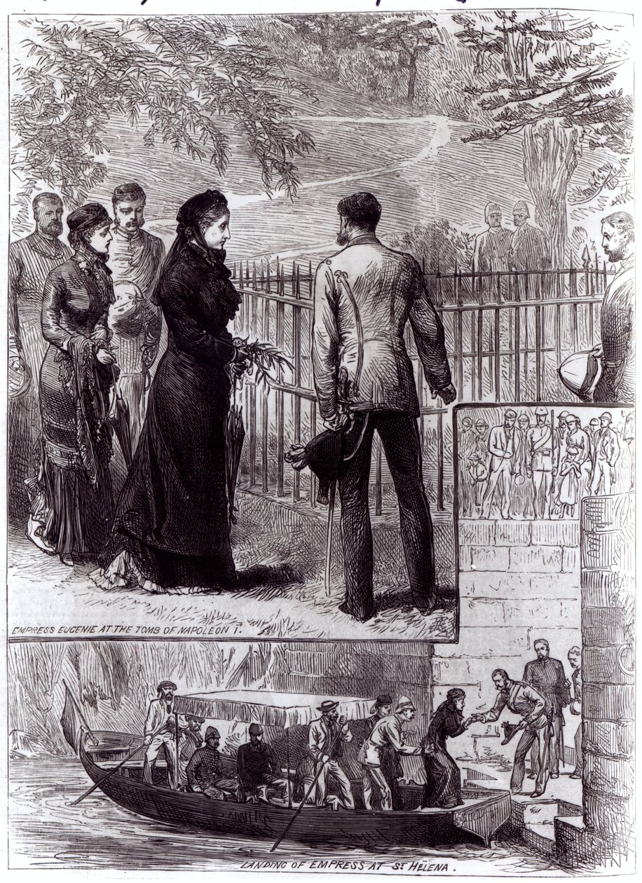 Keizerin Eugenie bezoekt het graf van Napoleon I op Sint-Helena, 1880 door English School