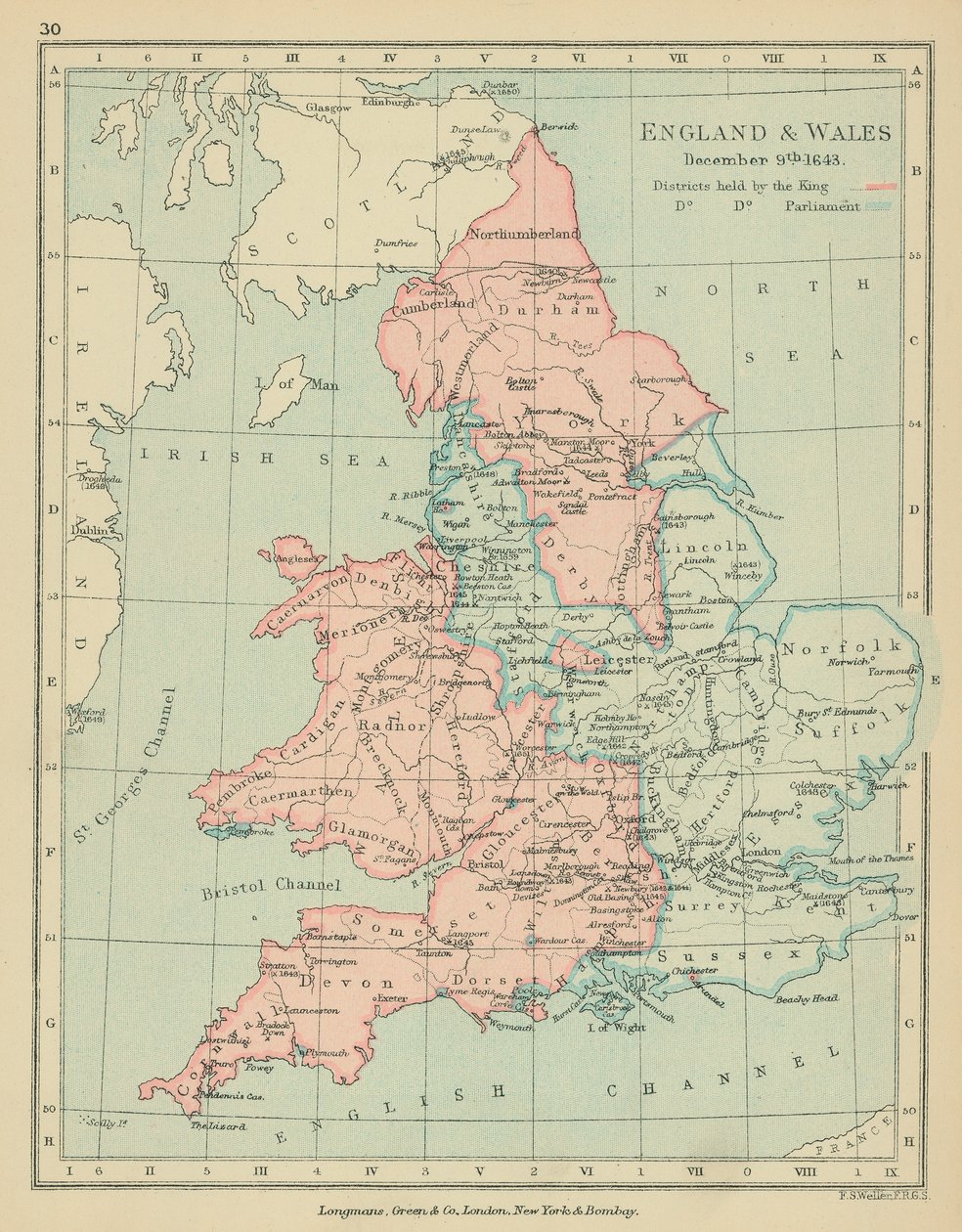 Engeland  Wales (kleurenlitho) door English School