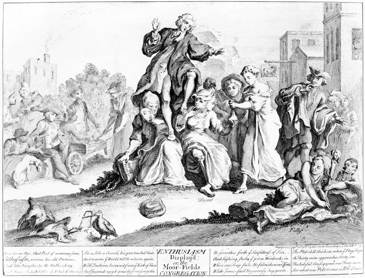 Enthousiasme getoond, of Moor Fields Congregatie, 1739 door English School