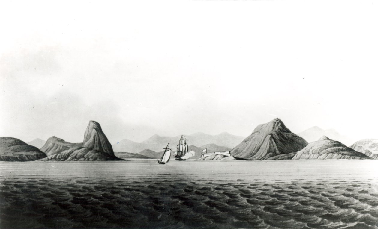 Ingang van de haven van Rio de Janeiro door English School