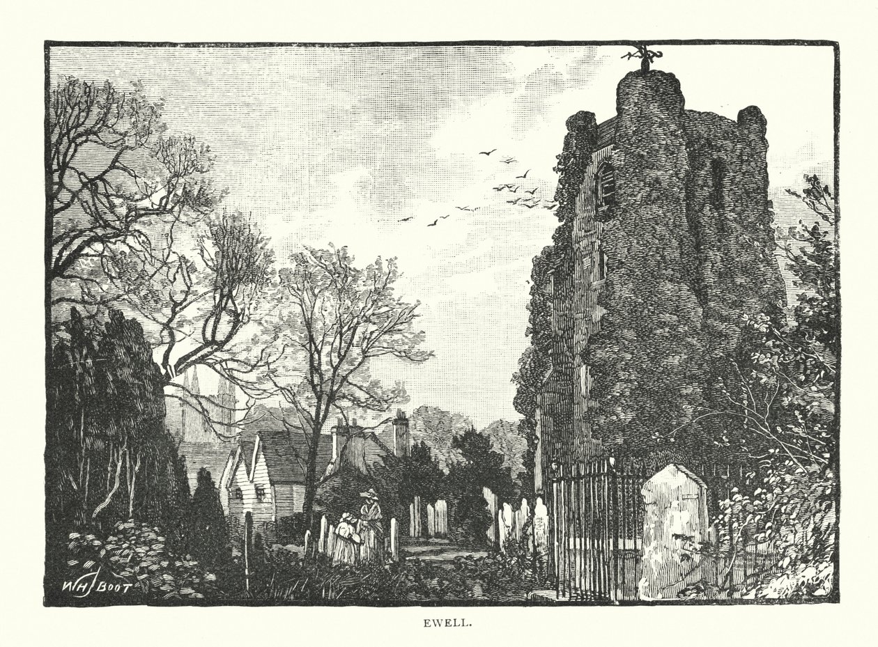 Ewell (gravure) door English School